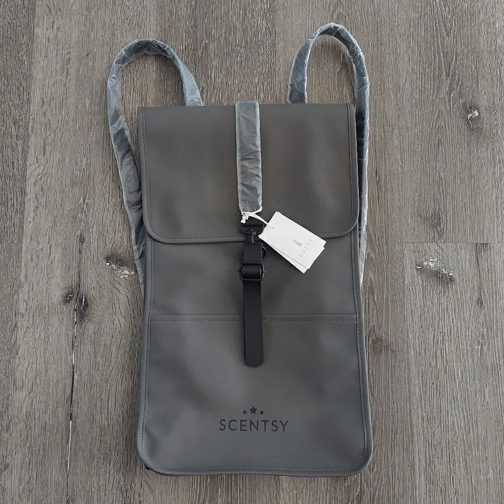 NEW Rains 1220 Waterproof Backpack in Charcoal Scentsy Logo